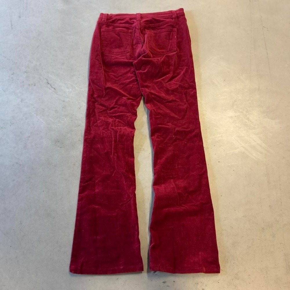 Vintage women's red velvet corduroy low rise flare pants - Picture 4 of 6